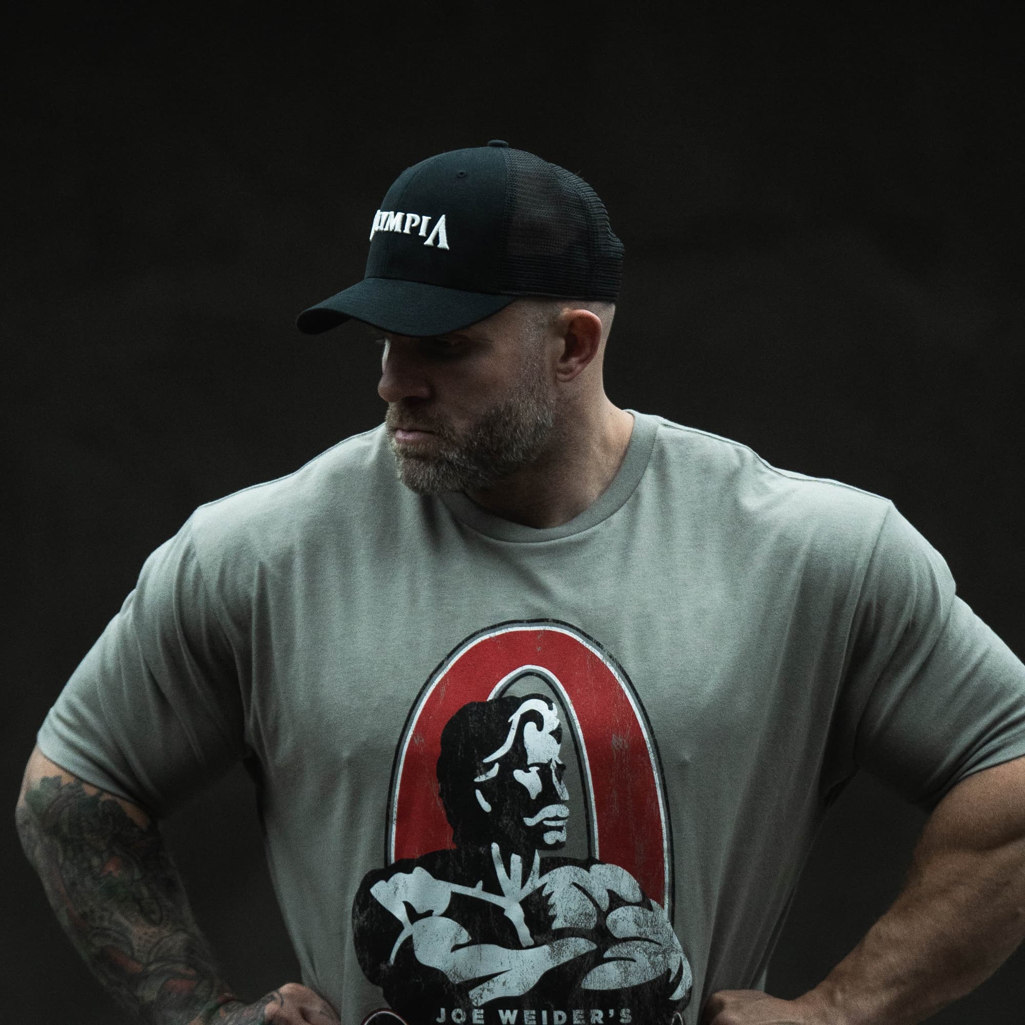 olympia trucker hat side full