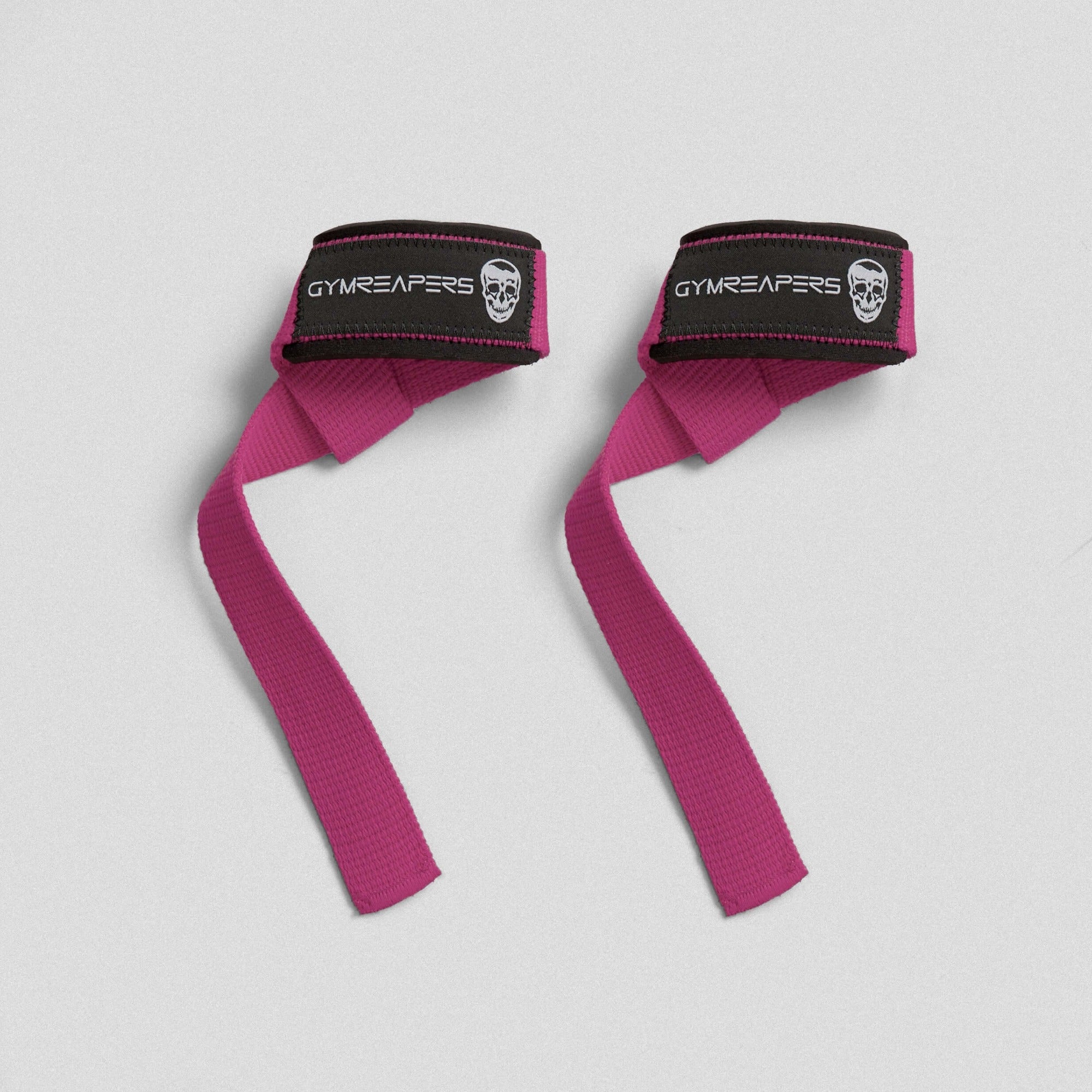 pink lifting straps both wrapped
