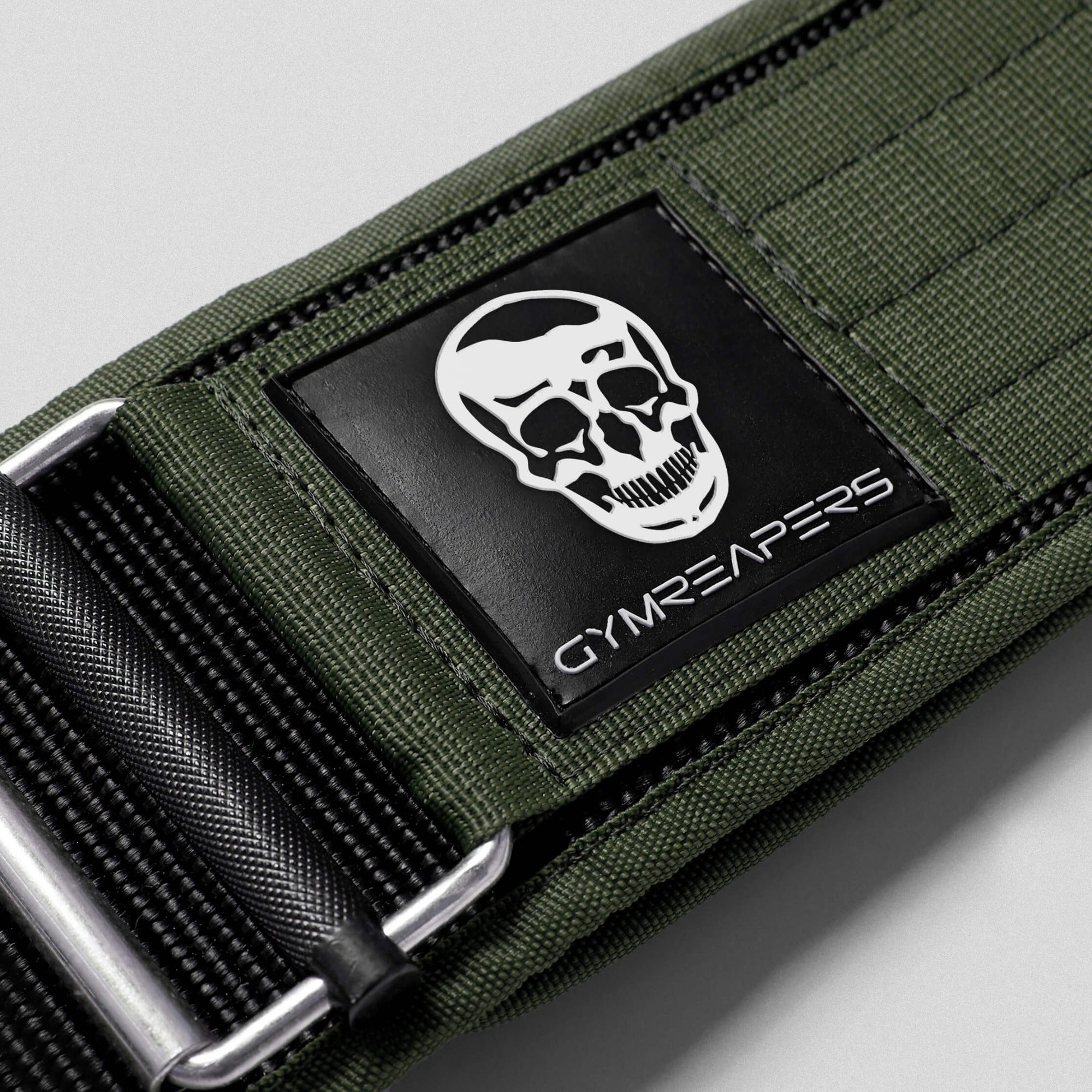quick lock belt green logo detail