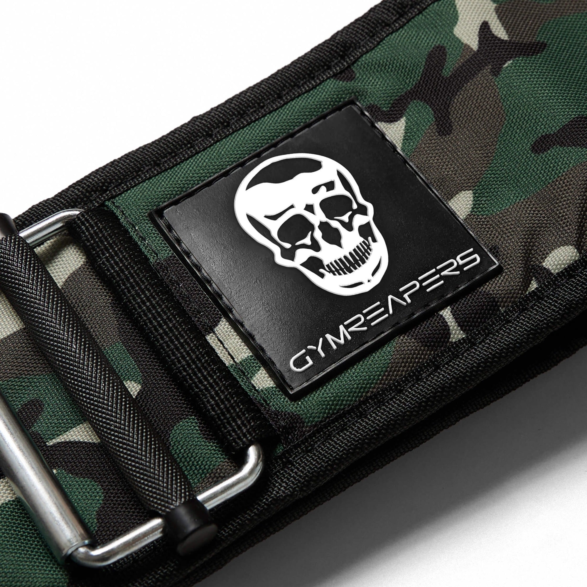 quick lock belt woodland camo logo detail