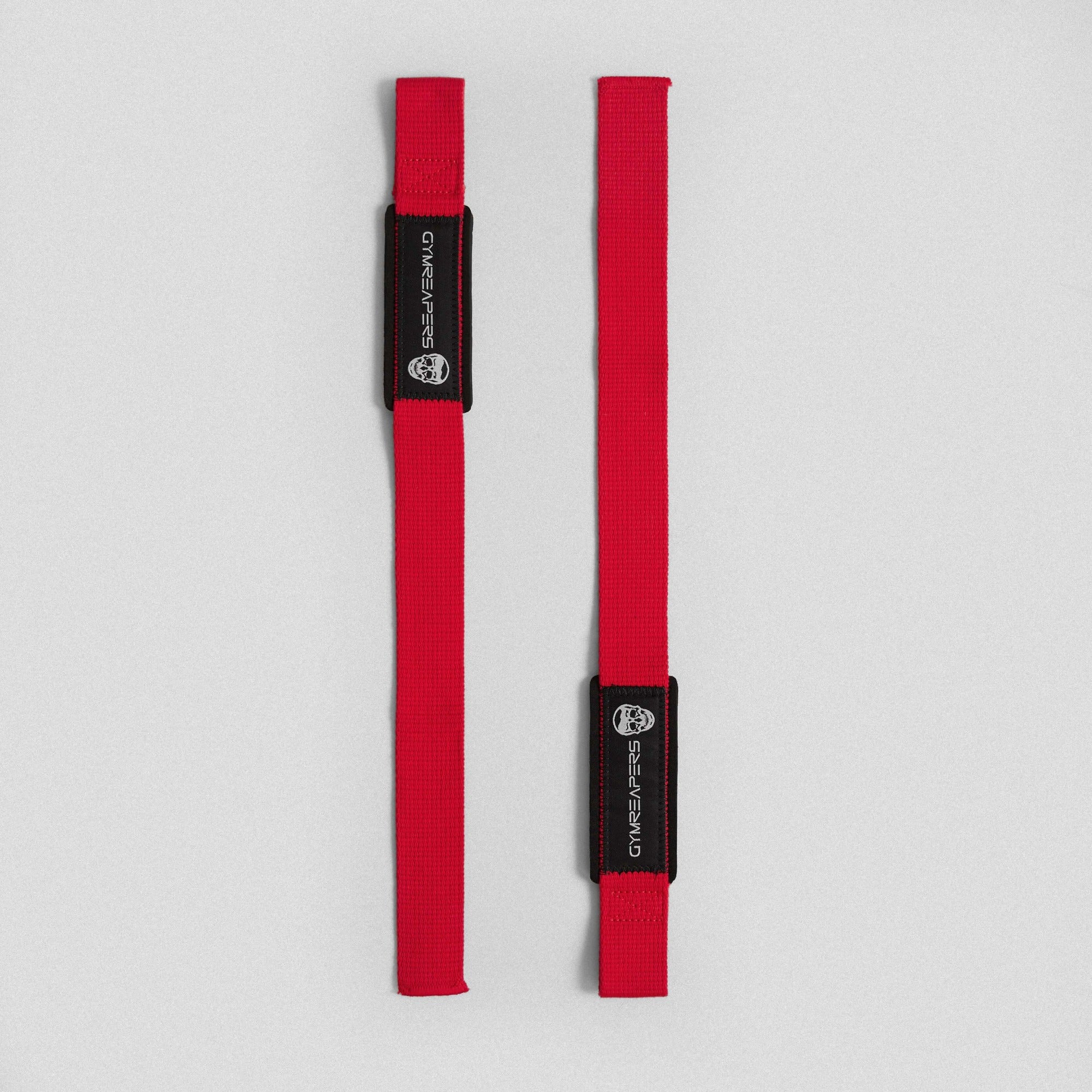 red black lifting straps flat
