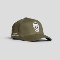 5-Panel Skull Hat - White/Dark Khaki