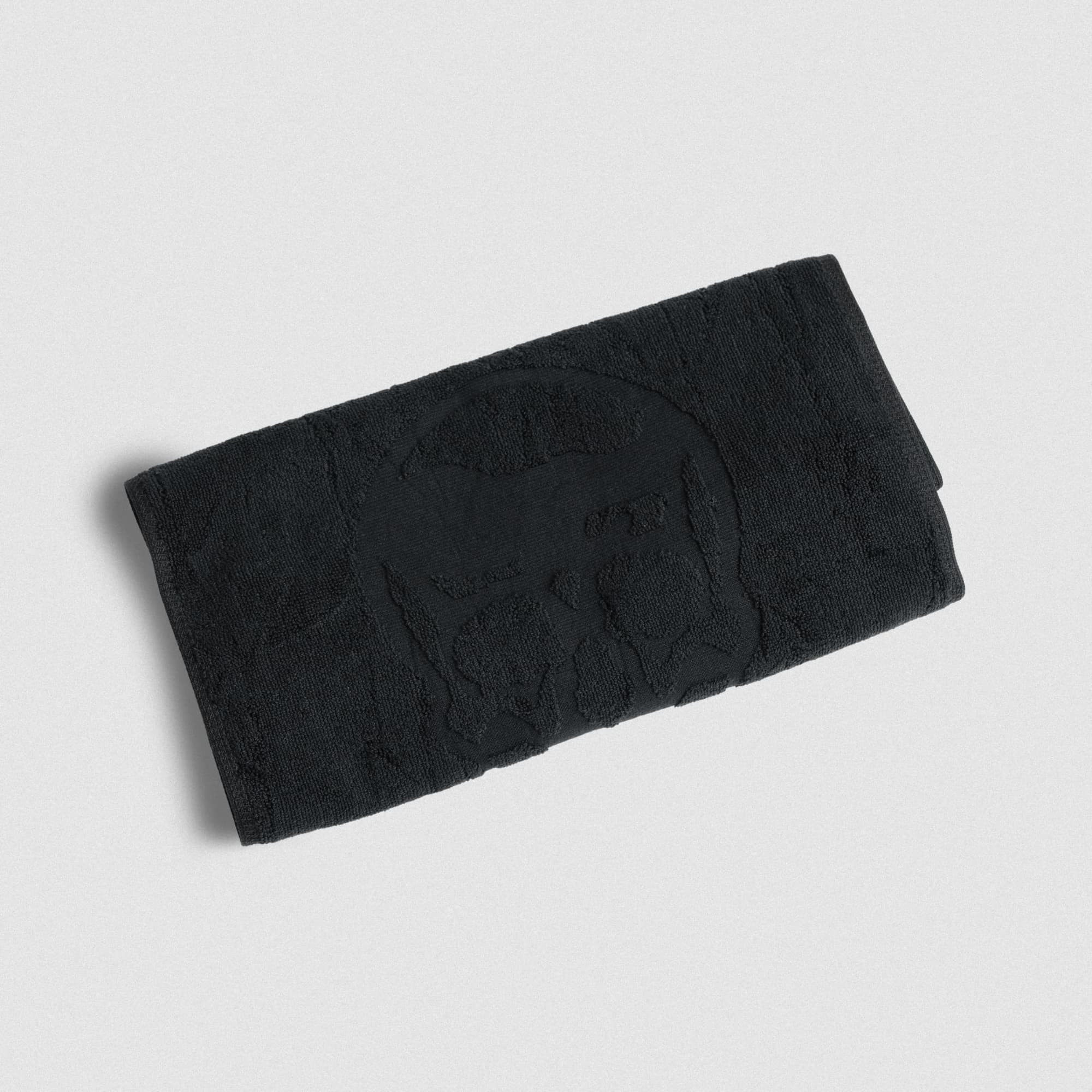 skull gym towel folded showcasing skull graphic