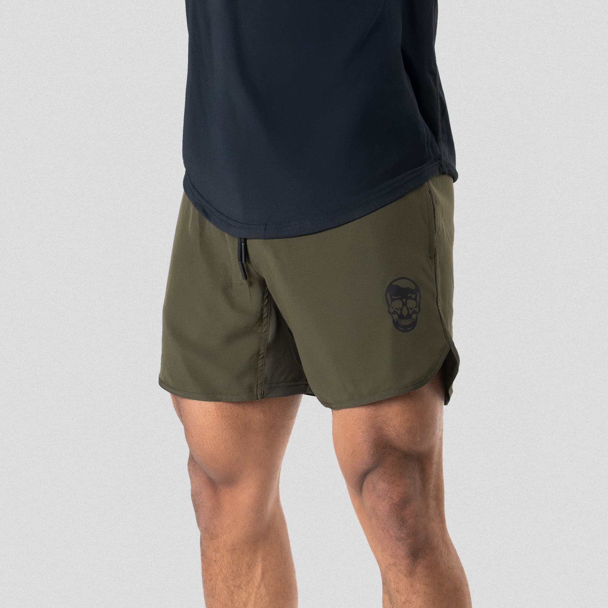 training shorts green studio front