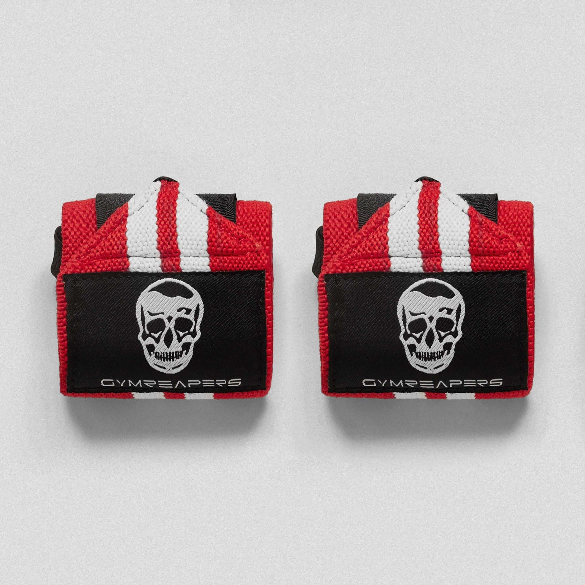 Gymreapers Wrist Wraps 18" Weightlifting Wrist Support Red/White