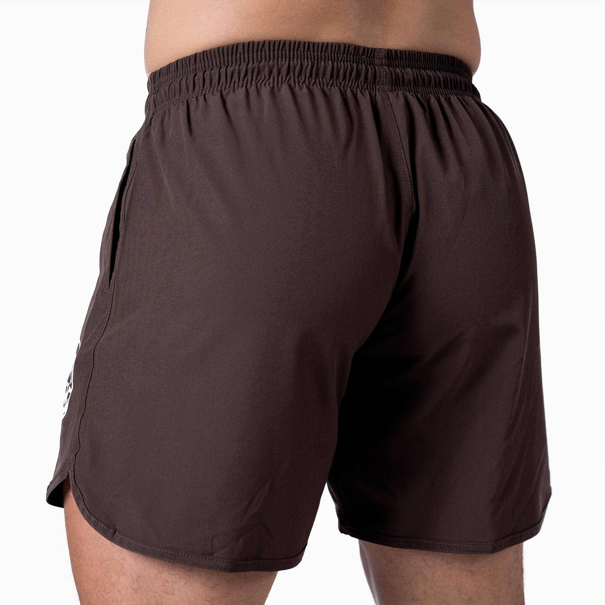 workout shorts brown