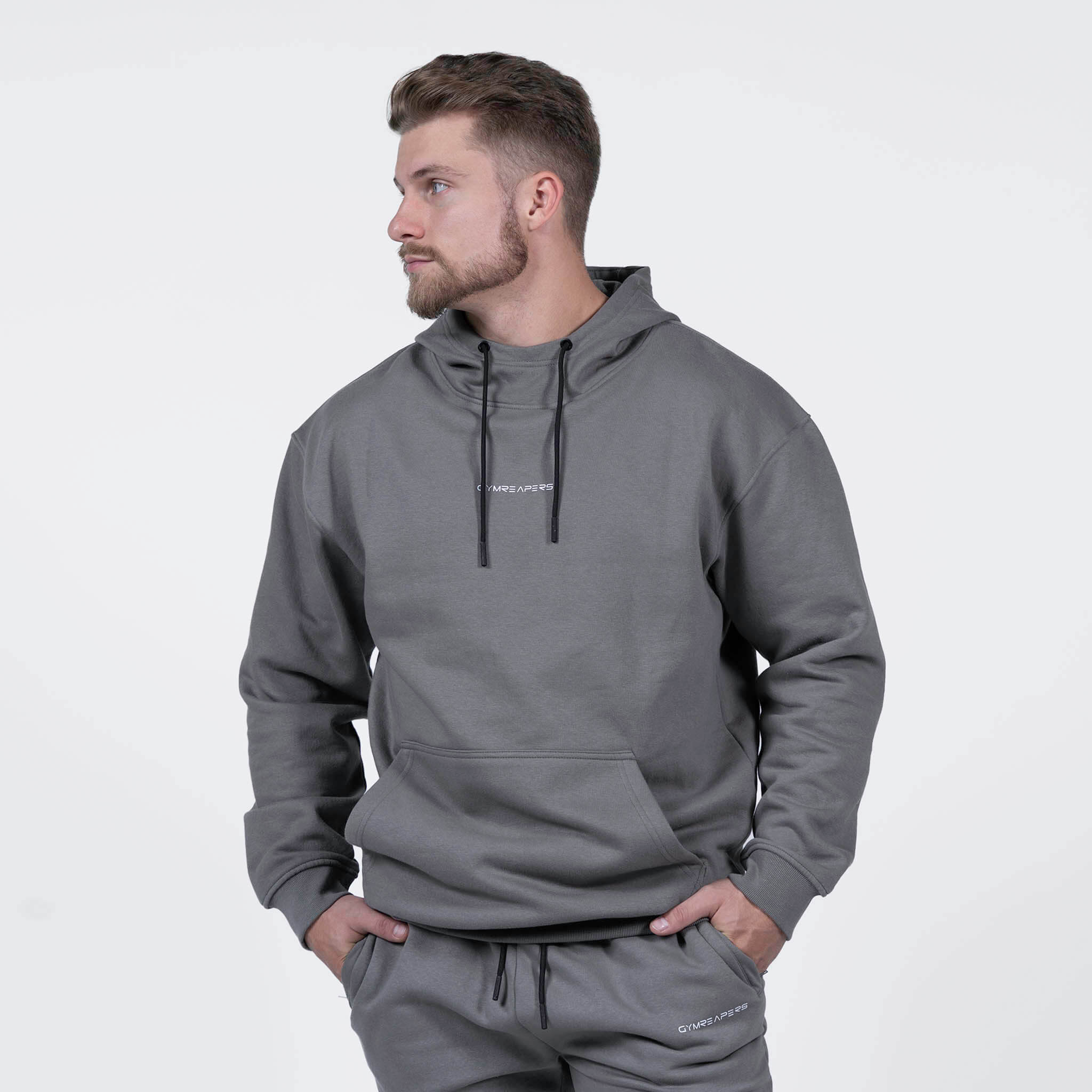 mockneck hoodie charcoal