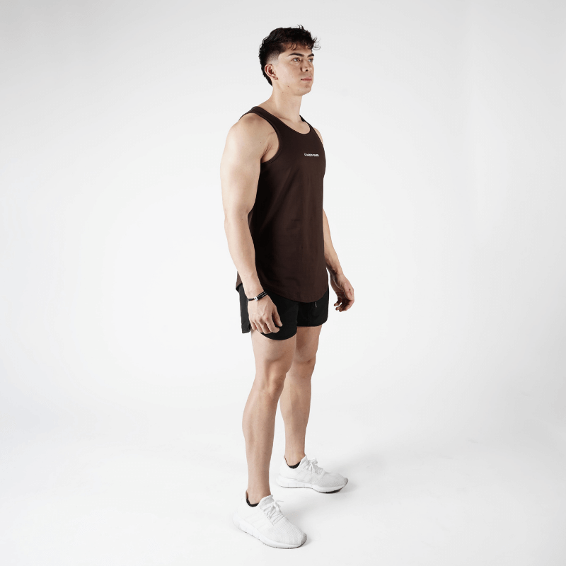 brown tank top men