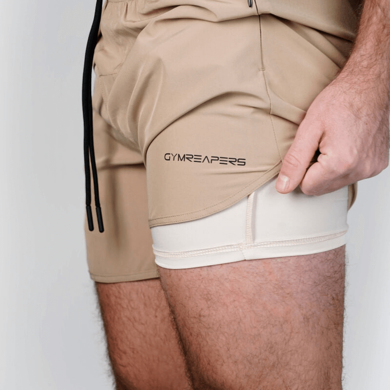 Tan 2025 workout shorts