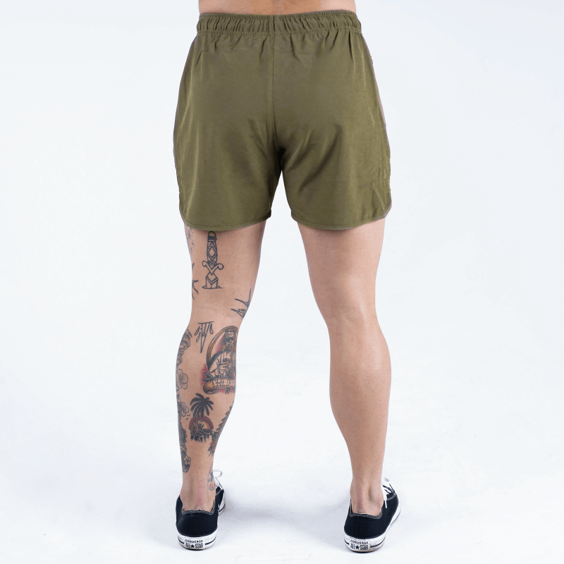 dynamic training shorts od green back
