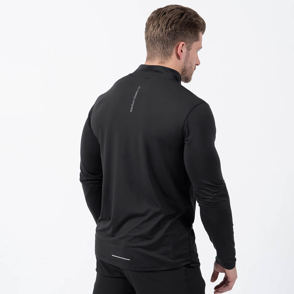 performance 1/4 zip black back