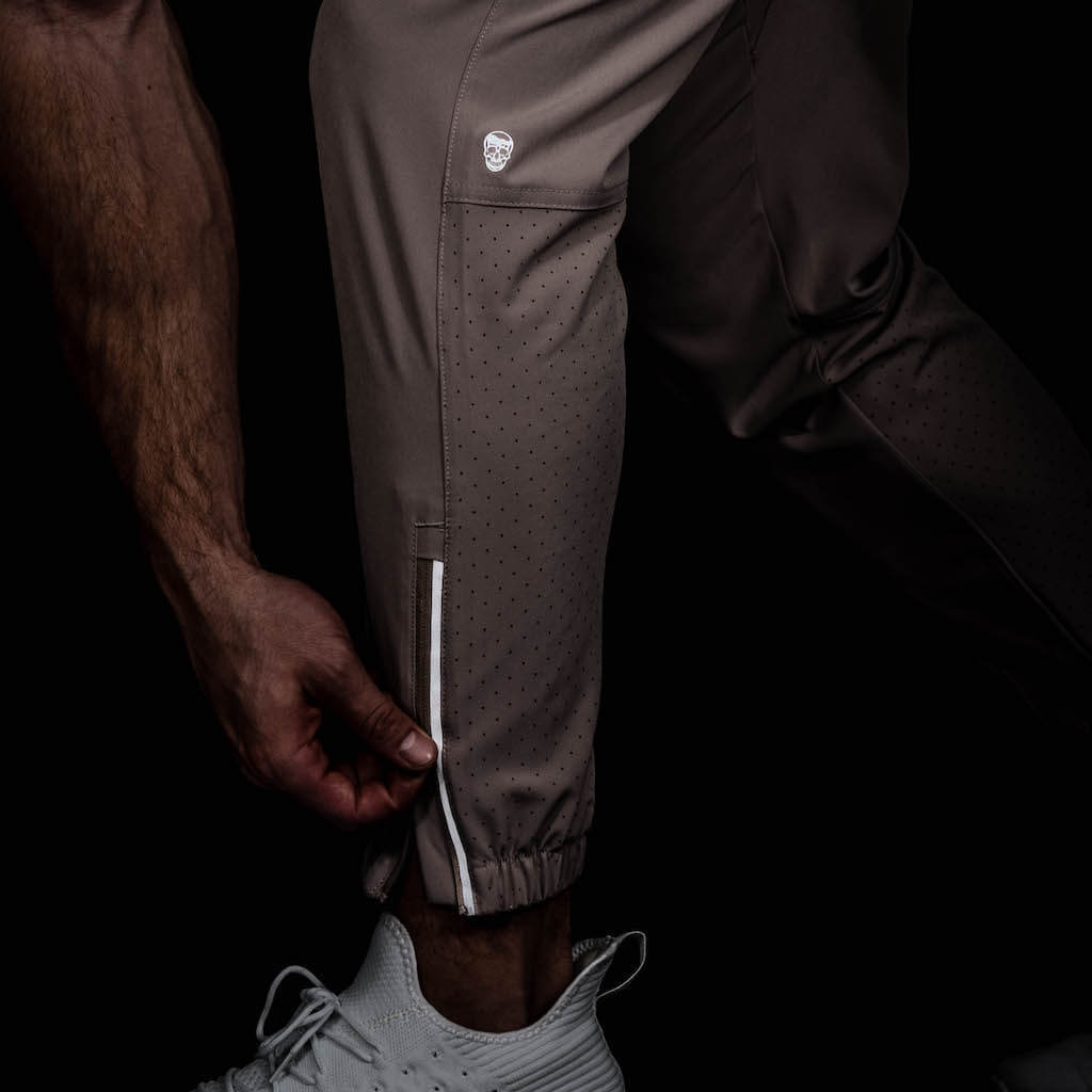 performance joggers taupe reflection