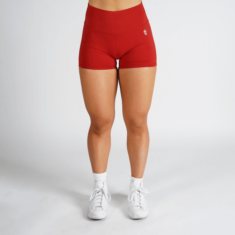 womens training shorts red