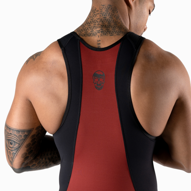 weightlifting singlet skull logo