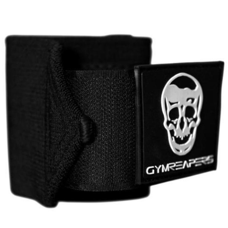 Gymreapers stiff wrist wraps in black close up