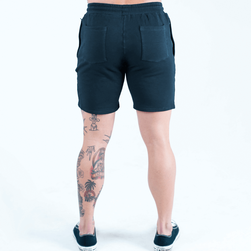 sweat shorts navy back