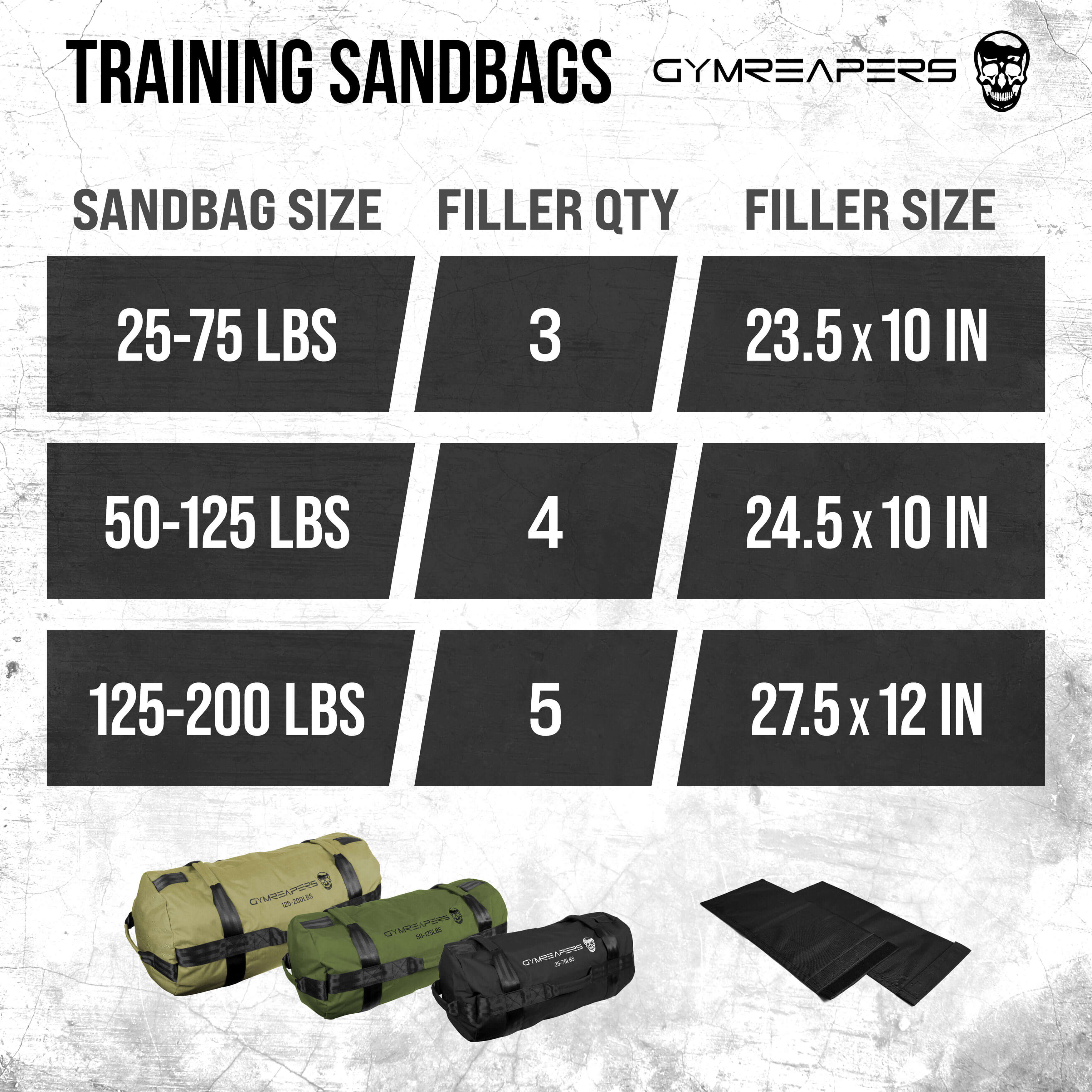 training filler sandbags