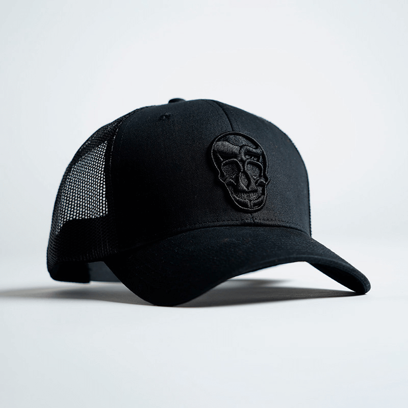 black trucker hat