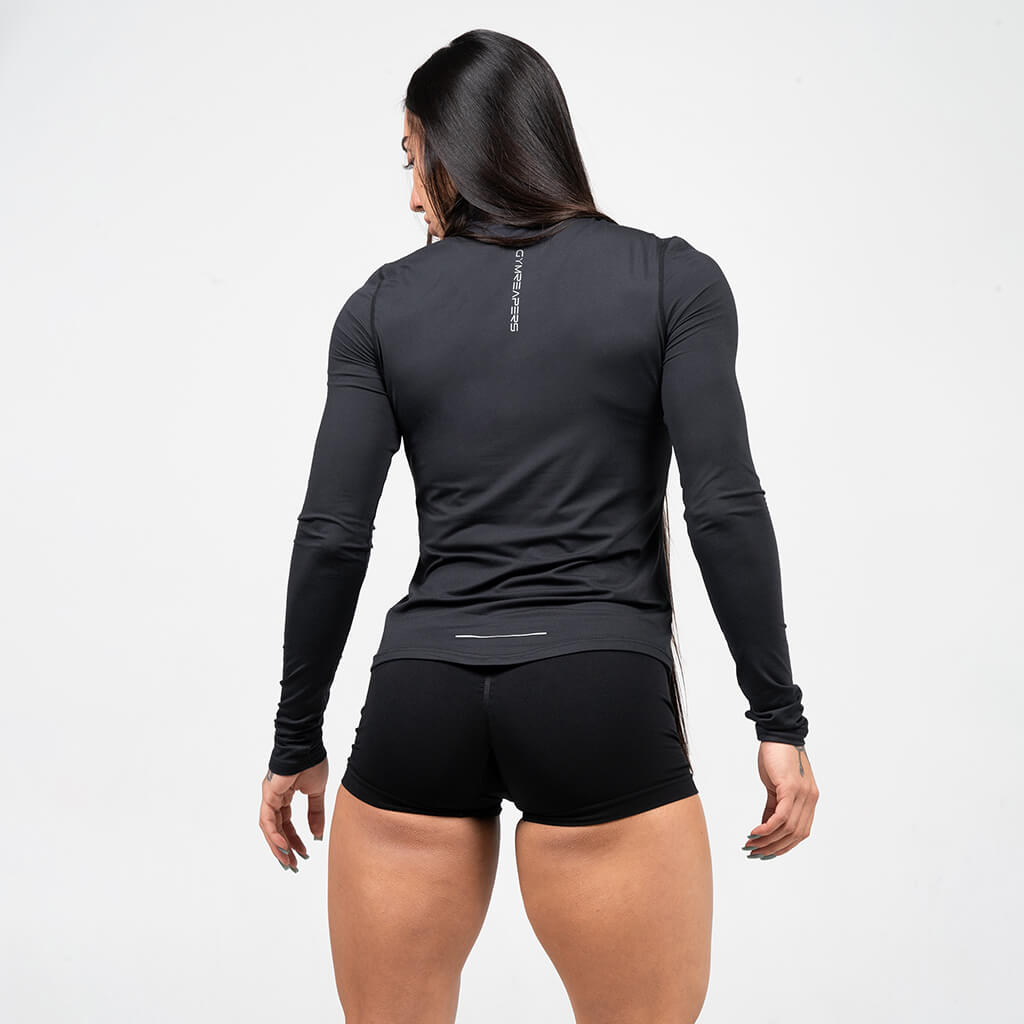 womens performance 1/4 zip black back
