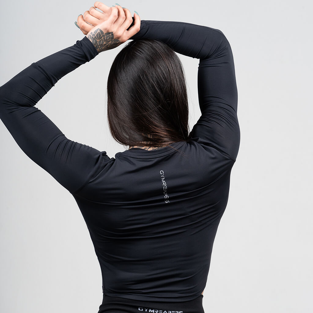 womens performance long sleeve black side